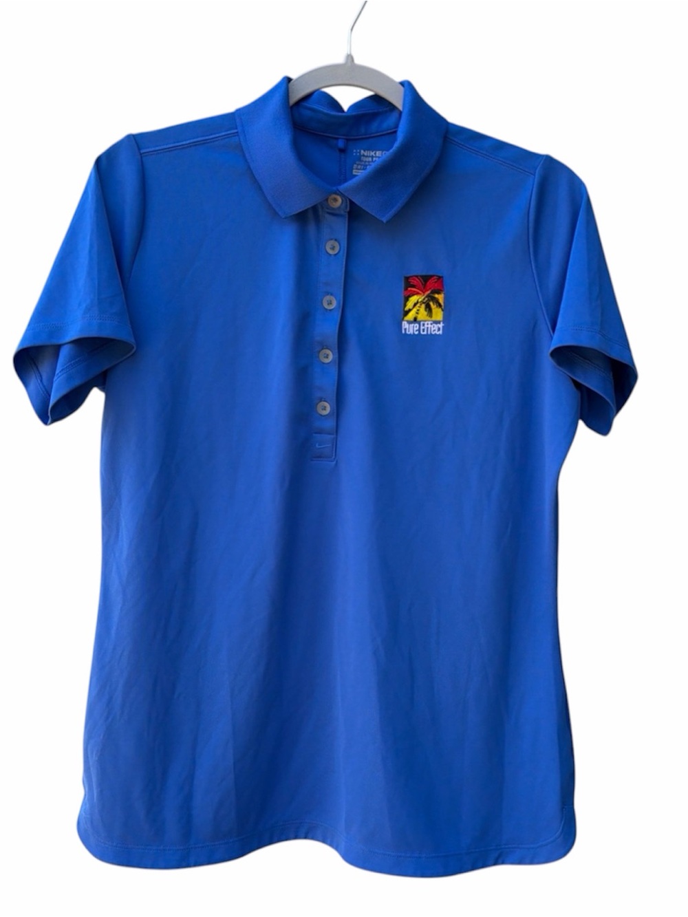 Nike Blue Dri-Fit Button Golf Polo Shirt Women Size L